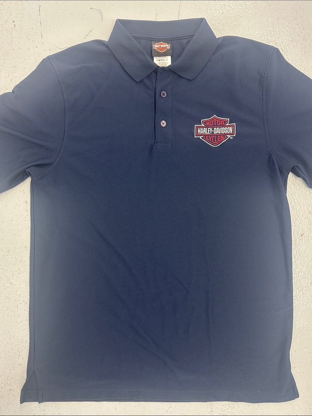Harley-Davidson Navy Polo with Red and White Shield Logo